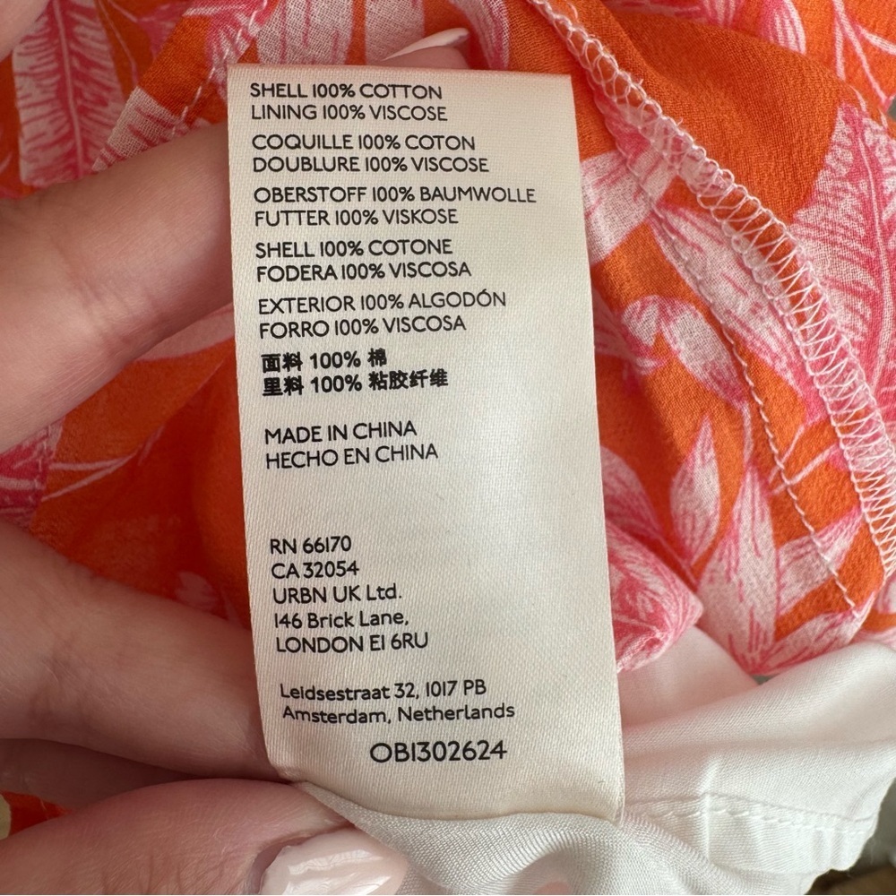 Anthropologie Maeve Orange Floral Cotton Mini Skirt Medium - Picture 5 of 5